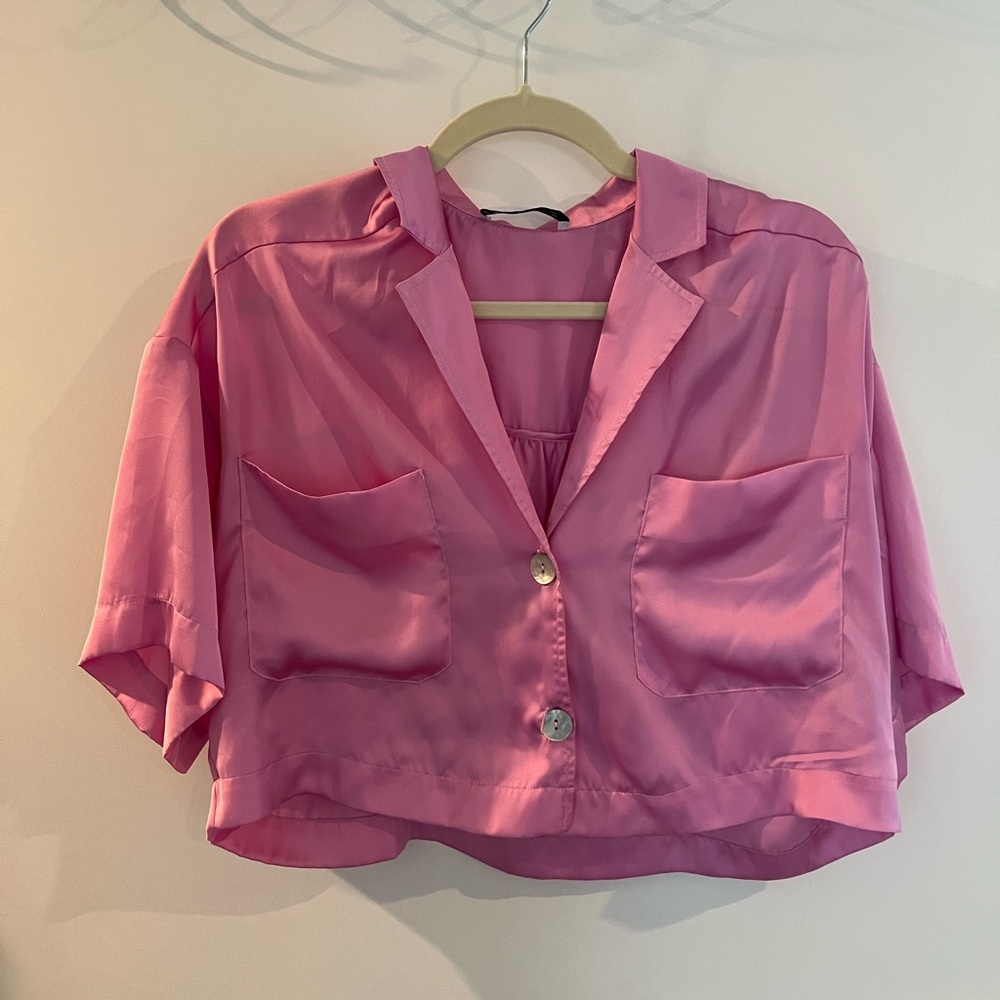 Zara pink crop top